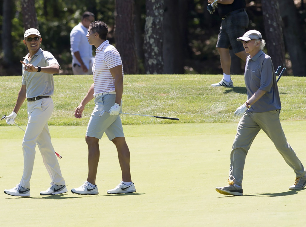 President Barack Obama, Larry David, Celebs Golfing President Barack Obama, Larry David, Celebs Golfing
